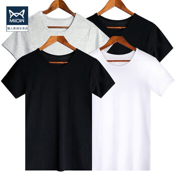 猫人miiow3件装汗衫短袖t恤男打底背心l17095