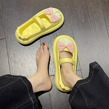 小回力家包头拖鞋女夏季外穿2023年新款踩屎感厚底蝴蝶结洞洞鞋玛丽珍
