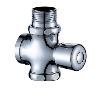 逸达尚88481铜手按式蹲便器冲水阀四通冲洗阀大便延时冲洗阀厕所冲洗