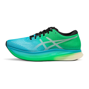 亚瑟士asics新款metaspeedsky男子缓震回弹竞速型碳板跑鞋蓝绿色黑色