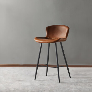 艾森朗特北欧轻奢意式吧台椅铁艺高脚椅家用靠背吧台凳现代简约酒吧椅