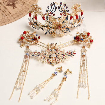 追属汉服头饰女古风凤冠头饰全套古装古簪仙气造型流苏步摇对簪子