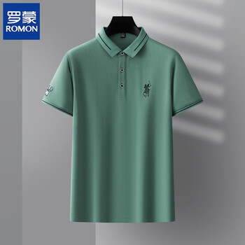 夏季韩版青中年商务休闲时尚翻领上衣服休闲男士polo多色可选薄荷绿s