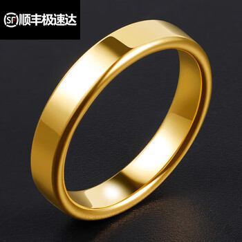 嬴美人520礼物钨金男士戒指镀金仿光泽日韩学生简约沙金单身小指尾美