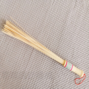 敲背锤健身棒拍砂竹条按摩拍打引痧板竹质拍痧竹质原色拍沙棒长约57cm