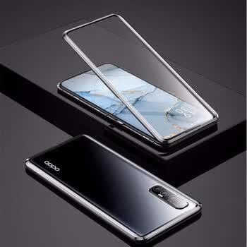 适用于蓝鸟开泰 opporeno3pro手机壳双面玻璃reno3  g5磁吸防摔金属边