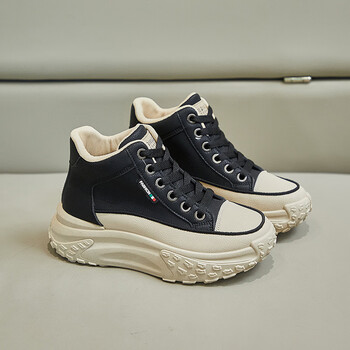 fengpilang卡迪高女鞋官方风格高帮鞋女秋季2023新款女鞋大头摇摇鞋