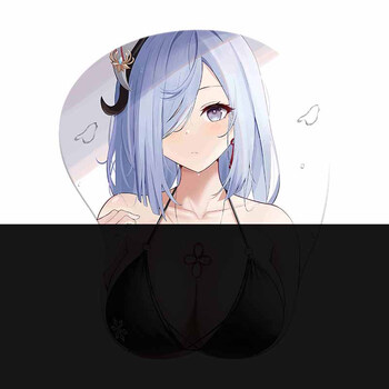 定制3d胸鼠标垫游戏原神碧蓝航线diy二次元立体超大硅胶护手腕垫 银色