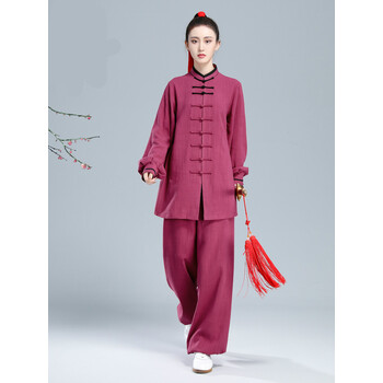 【2022年新款】春秋冬季加厚太极服女多色棉麻中国风太极拳武术表演