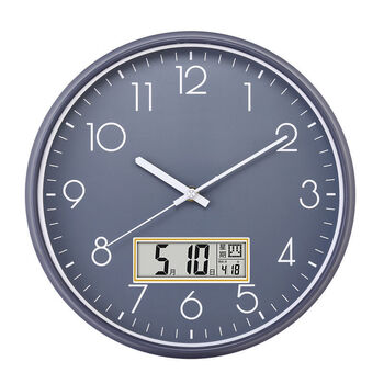 客厅钟表卧室挂表时尚大气现代简约时钟家用石英钟-预售 雾灰日历款 8