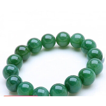 饰沿 翡翠手串男缅甸老坑翡翠手链油青玉石圆珠手串男款大号带证书 深
