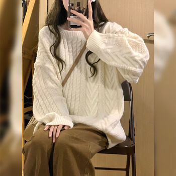 早春设计感小众秋冬季2023年女装米白色毛衣设计感女小众今4045kgs