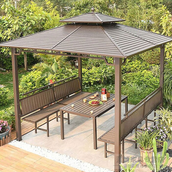 lism户外凉亭镀锌顶棚休闲遮阳棚大雨棚亭子帐篷别墅庭院花园露台景区