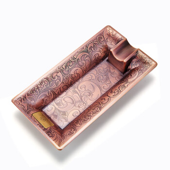 茄龙（CIGARLOONG）雪茄烟灰缸专用个性大口径烟缸花纹雕刻灭烟器摆件CKA-1001 紫铜（花纹款）