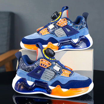 红书依店男童鞋2023春季新款儿童旋转纽扣运动鞋软底