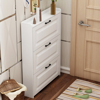 翻斗鞋柜家用门口简易门厅柜收纳斜插式经济型定做斜插鞋柜 双层 55长