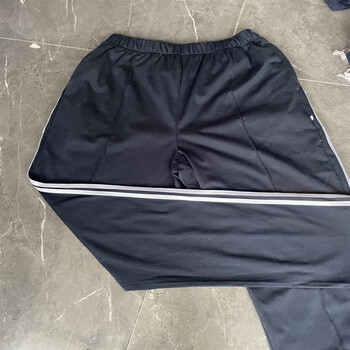 定制西安八十九中汇知中学夏季纯棉珠地白色校服短袖t桖长裤 藏蓝色2