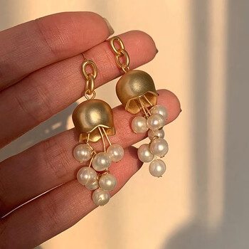饰之秀流苏长款小众设计感铃兰花耳坠女秋冬气质珍珠耳环耳饰铃铛耳钉