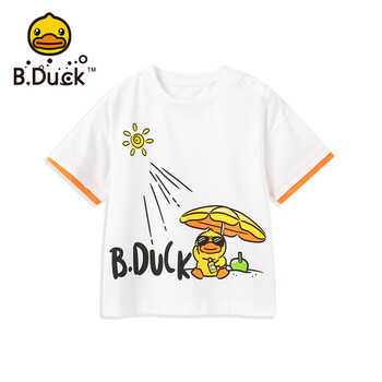 bduck小黄鸭童装儿童t恤男童短袖夏装中小童卡通印花上衣bf230a1033