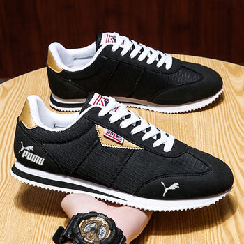 夏季透气新款休闲阿甘鞋网面百搭时尚跑步鞋春秋款运动鞋2166黑色44