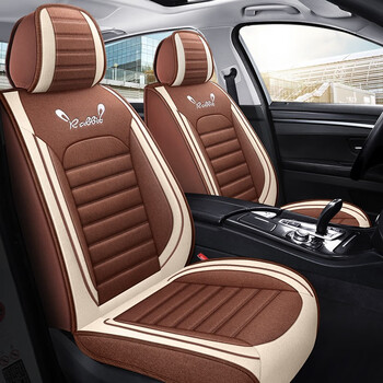 欧玛奴2018新款亚麻汽车坐垫四季全包座套本田新飞度2013/2014款时尚