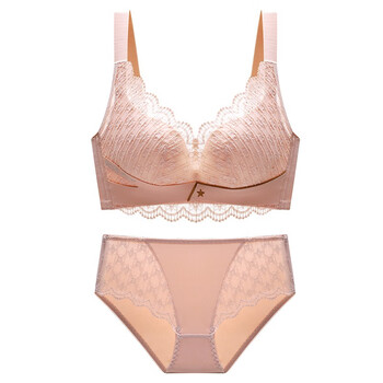 代代之家夏季蕾丝内衣一套装女文胸聚拢无钢圈性感内裤厚薄款杯无痕收