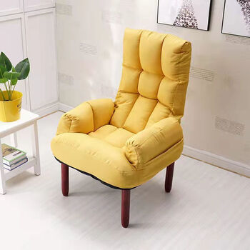 懒人沙发家用卧室客厅休闲电脑沙发椅阳台折叠靠背单人小沙发 黄色