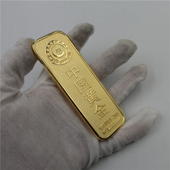 可狄仿真金条金砖行铜色样品金条金店中国黄金投资金条道具摆件200克