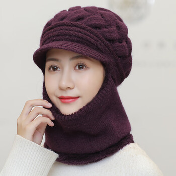 商场同款冬季防寒帽女士保暖防风韩版加绒加厚帽子女棉秋冬天骑行针织