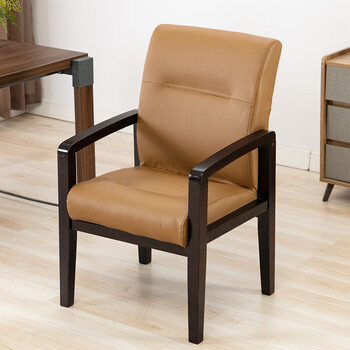 麻将椅子实木家用棋牌室靠背舒适椅会议室办公简约布艺皮艺实木脚固定