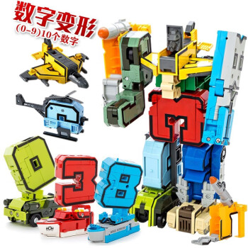 古迪早教认知字母数字变形拼装积木儿童玩具金刚机器人男孩生日礼物女 2806数字变形机器人/0-9数字版