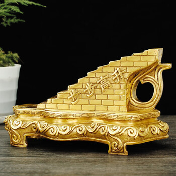 麟酷纯铜步步高升铜楼梯摆件三元及第龙头龟家居办公室书房桌面礼品