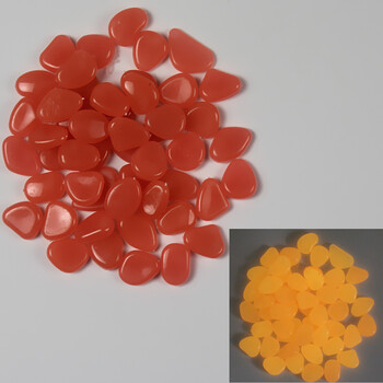 石夜明珠荧光石发光石头鱼缸底部夜光石头鱼缸底砂夜光石200块桔红色