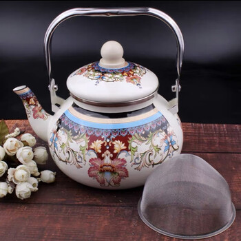 尚佳帮萨玛瓦尔茶壶新疆特色凉水壶搪瓷壶饭店奶茶壶茶具可装水大容量