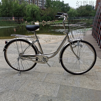 日本自行车原装进口 26寸不锈钢日本自行车日本三速内变速自行车复古