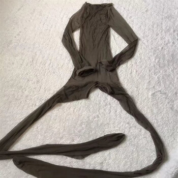 天生丝滑极光系列油亮黑丝连体衣高弹力细腻肤柔软全身连体丝袜 浅