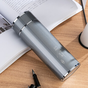 杯子999纯银保温杯内胆雪花银茶杯通用礼品商务定制银水杯新品高级灰