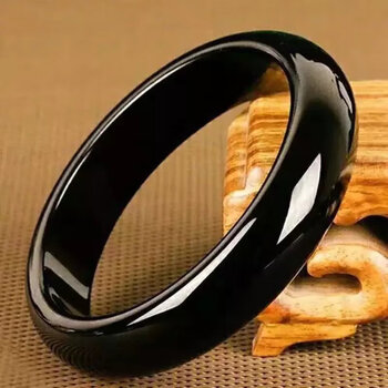 七帅乌鸡手镯缅甸翡翠高端墨翠玉石高冰种阳绿墨绿色男女款附证书54号