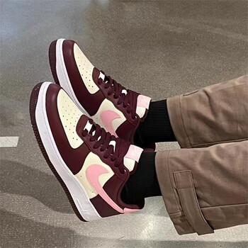 nike耐克 air force 1 af1酒红白粉情人节低帮板鞋 fd9925-161 fd9925