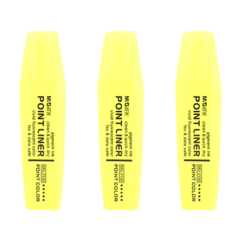 晨光（M&G） 荧光笔学生用标记糖果色记号笔彩色小清新粗划重点手帐笔6色套装背诵笔暗记笔MG2150 黄色 3支