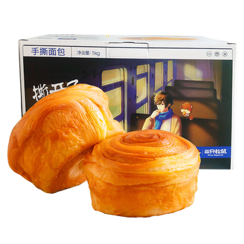 三只松鼠threesquirrels三只松鼠手撕面包1kg早餐休闲办公室网红零食