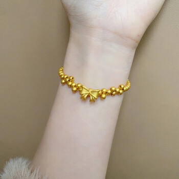 黄金蝴蝶手链 金扣/金重约6