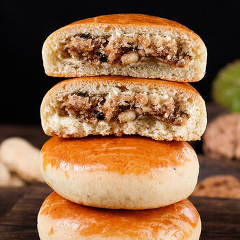 象斋 50枚蛋清饼豆沙五仁鸡蛋饼传统糕点早餐面包休闲零食小吃 【蛋清