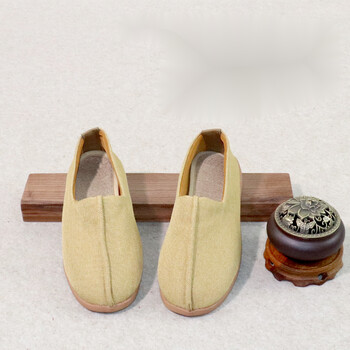 禅意居士鞋女夏季棉麻禅修鞋出家僧人鞋男僧鞋出家师傅布鞋 金黄色 39