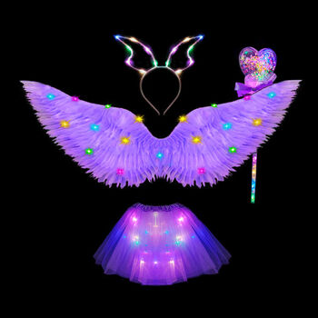 布艺天使套装星空魔法棒流光溢彩的翅膀小仙女发光背饰公主装饰之翼小