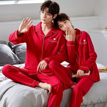 长袖棉质学生可爱卡通男女家居服套装艾玲n11情侣长袖j9987女m男xxxl