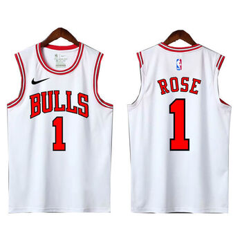 子州球衣球衣球衣公牛球衣快船球衣男女运动服 公牛白色罗斯1号 l