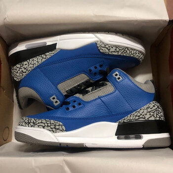 aj3xfragment藤原浩黑白大闪电unc北卡蓝男女秋季运动篮球鞋言照aj3蓝
