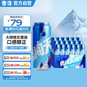 雪花啤酒（Snowbeer） 勇闯天涯 500ml*18听 整箱装 经典实惠装