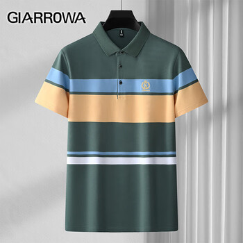 杰鲁埃 giarrowa奢侈 品牌 短袖t恤男 夏装中老年冰丝商务休闲爸爸装